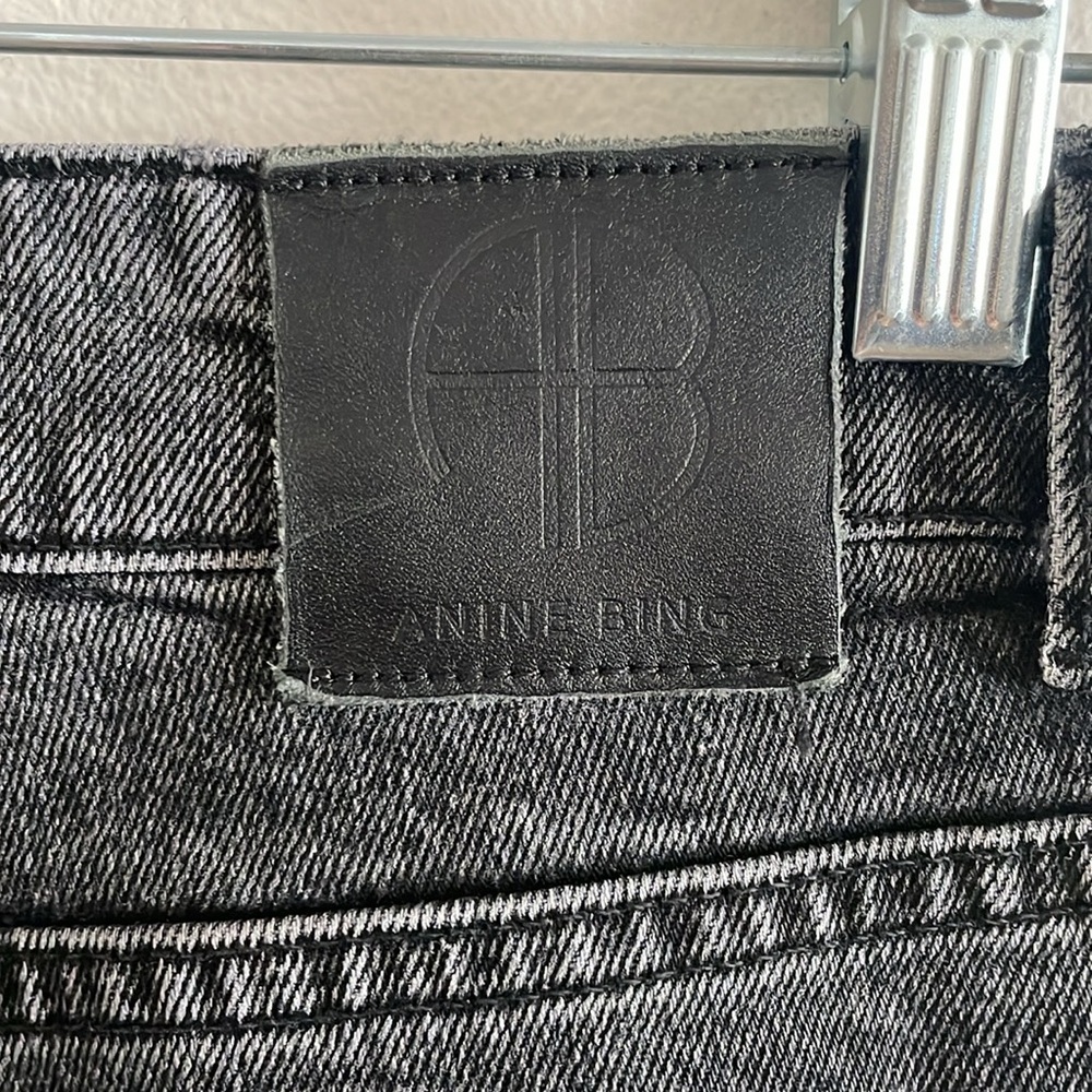 Anine Bing Straight Leg High Waist Jeans Women’s Size 26 Button Fly Black - Picture 8 of 10